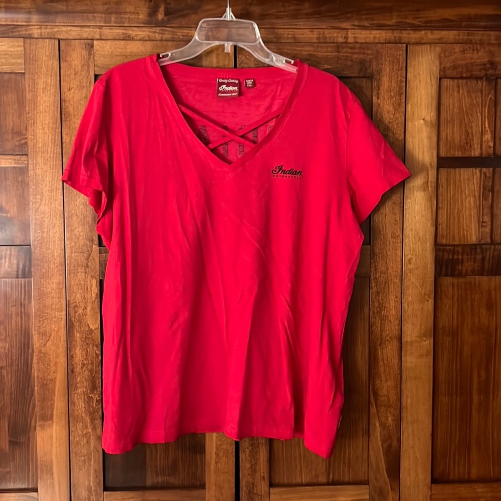 Indian Motorcycle short sleeve red top